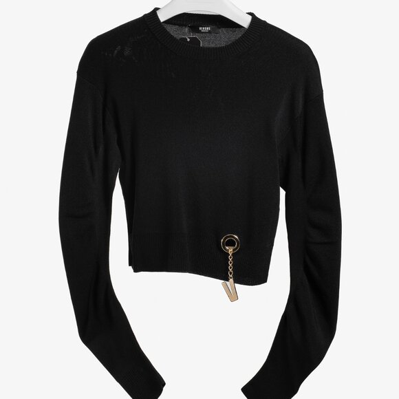 Versus Versace PF/18 Black V-Charm Embellished Sweater - Picture 2 of 14